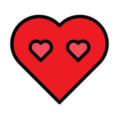 heart Filled Line Icon Design