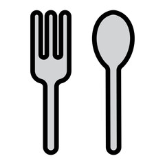 Disposable cutlery Filled Line Icon Design