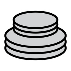 Sustainable tableware Filled Line Icon Design