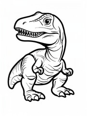 dinosaur coloring illustrations, kids friendly, cute