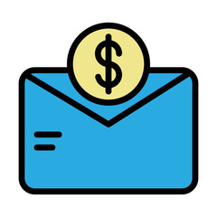 Donation Envelope Filled Line Icon Design