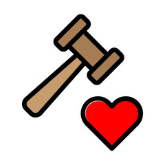 Charity Auction Filled Line Icon Design