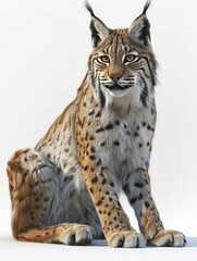 Obraz premium Realistic Lynx 3D Render Clipart Assortment