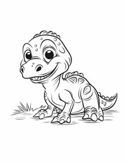 Obraz premium dinosaur coloring illustrations, kids friendly, cute