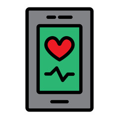 Daily Health App Filled Line Icon Design