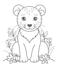 Animal coloring  book  page  for kids
