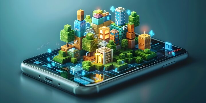 Strategic Mobile Game Simulating Corporate Management and Business Success in a Futuristic Cityscape