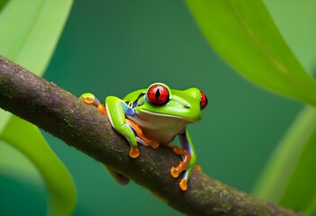 Intriguing Encounters: The Red-Eyed Tree Frog in Its Tropical Haven