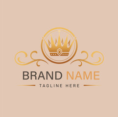 Luxury Brand logo design black and gold color 