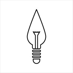 Light Bulb line icon vector, isolated on white background. Idea sign, solution, thinking concept. Lighting Electric lamp. Electricity, shine. Trendy Flat style for graphic design, Web site, UI. EPS