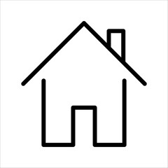 House icon with door, outline design vector - Vector