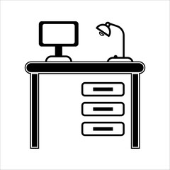 Study table icon vector sign and symbols on trendy design