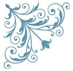 アンティークなフレームが作れるコーナー(角)。4つ並べてフレームが作れます。ベクター素材