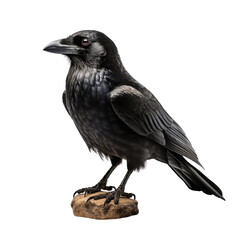 Obraz premium A large black bird with a long, pointed beak and a glossy black body. on a transparent background.