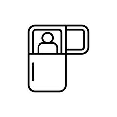 Coffin outline icons, minimalist vector illustration ,simple transparent graphic element .Isolated on white background