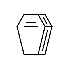 Coffin outline icons, minimalist vector illustration ,simple transparent graphic element .Isolated on white background