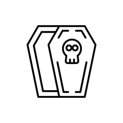 Coffin outline icons, minimalist vector illustration ,simple transparent graphic element .Isolated on white background