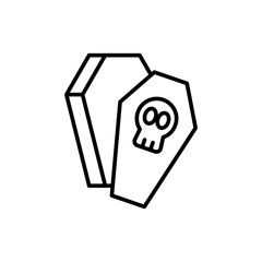 Coffin outline icons, minimalist vector illustration ,simple transparent graphic element .Isolated on white background