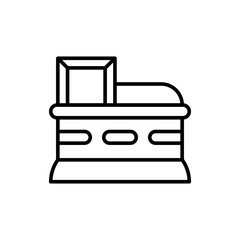 Coffin outline icons, minimalist vector illustration ,simple transparent graphic element .Isolated on white background
