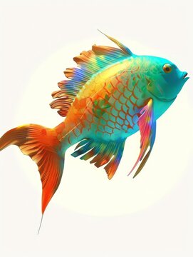 recommend clip art: Vibrant Parrotfish Swimmer 3D Illustration