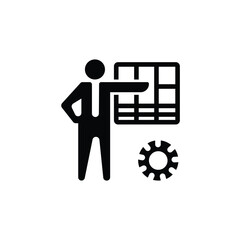 Fototapeta premium Operations management icon. Solid icon collection.