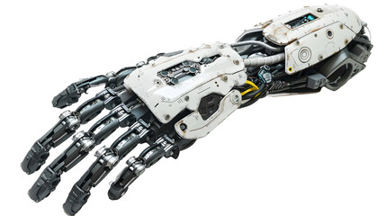 A robot hand isolated on transparent background