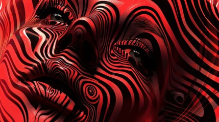 Abstract op-art design with a touch of horror and suspense. - obrazy, fototapety, plakaty