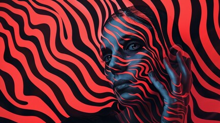 Horror-themed abstract artwork featuring mesmerizing op-art effects. - obrazy, fototapety, plakaty