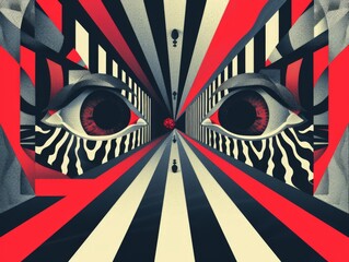 Op-art style abstract design with a horror genre twist. - obrazy, fototapety, plakaty