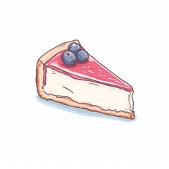 classic New York cheesecake with a berry compote - obrazy, fototapety, plakaty