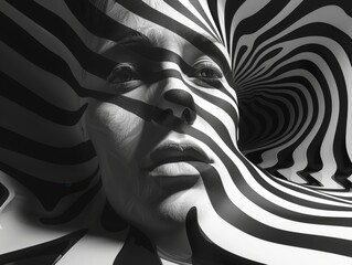 Abstract op-art composition with a spooky horror twist. - obrazy, fototapety, plakaty