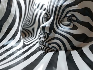 Op-art style abstract background with a touch of horror.