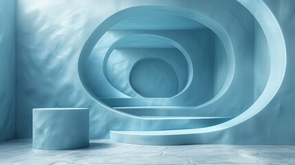 Obraz premium White Room With Circular Design on Wall