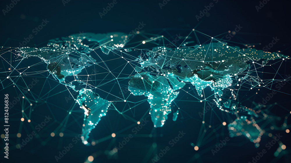 Poster globalization with linked social networks on a world map