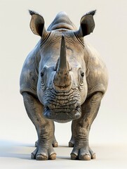 Fototapeta premium Impressive 3D Render of Rhinoceros Clipart