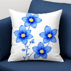 Pillow. Beautiful pillow. Great pillow. Pillow with a pattern. Interesting pillow. Unusual pillow. Cool pillow. Pillow close-up. A pillow with a flower pattern.