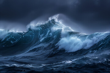 Dark blue ocean waves
