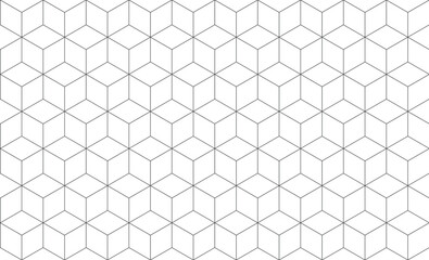 Fototapeta premium Seamless pattern with cube geometrical lines isolated on white background