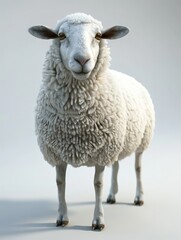 Fototapeta premium Serene Sheep Herd in 3D Render