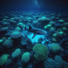 Fototapeta premium Scenery of Whale Shark in the Ocean