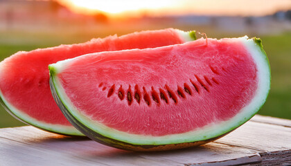 close up fresh watermelon in the plantation