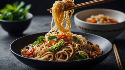 Delicious asian noodles - obrazy, fototapety, plakaty