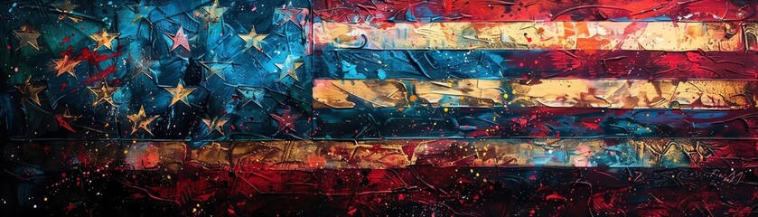 Artwork depicting the emotional and abstract concept of an American election, emphasizing the collective power and spirit of the electorate