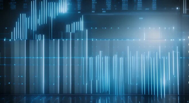 Digital bar chart with growing business concept 4K Resolution