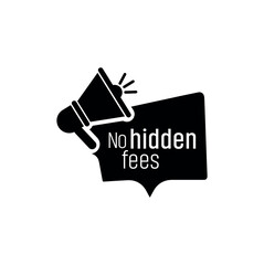 No hidden fees on white background	