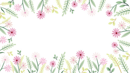 Abstract flower background vector design floral border frame 