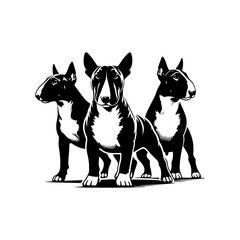 Bull Terrier Vector Silhouette- Bull Terrier Illustration- Minimalist Bull Terrier Vector.