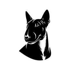 Bull Terrier Vector Silhouette- Bull Terrier Illustration- Minimalist Bull Terrier Vector.