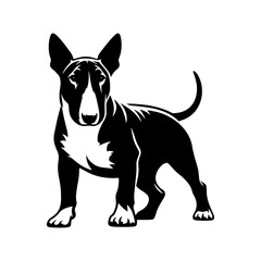 Obraz premium Bull Terrier Vector Silhouette- Bull Terrier Illustration- Minimalist Bull Terrier Vector.