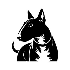 Bull Terrier Vector Silhouette- Bull Terrier Illustration- Minimalist Bull Terrier Vector.